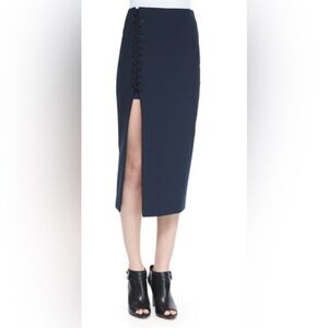 Elizabeth and James Kennedi Lace-Up Midi Skirt, Navy